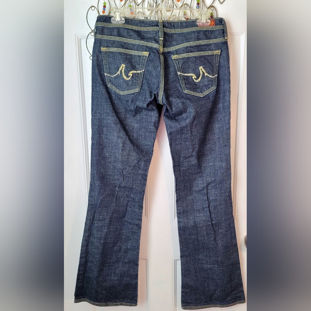 AG Adriano Goldschmied The Merlot Flare Jeans Womens 28 Dark Wash Low Rise Stret - Picture 2 of 12
